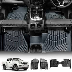 3D Floor Mats for Nissan Navara NP300 D23 2015 - 2023 WITH Cup Holders