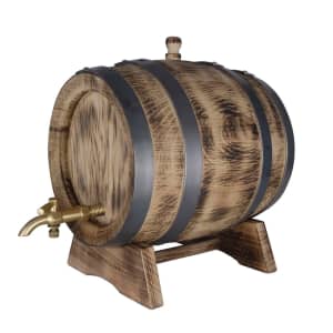 Oak Barrel 3 Lts Rustic Finish Black hoops Port Keg Age Alcohol