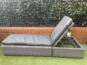 Wicker Sun Lounge with New Seat Cushion