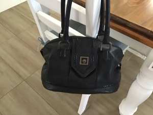 Mimco black leather handbag