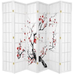 Beautiful white cherry blossom screen divider