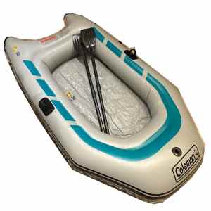 COLEMAN 2 PERSON INFLATABLE BOAT BLOW UP FISHING ROWING RAFTING WATER