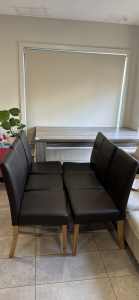 Dinning table and six chairs for sale