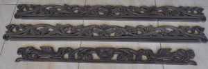 3 vintage wood Asian wall hangings, price all