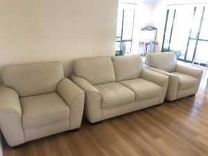Cream/White Freedom Leather Couches