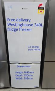 Free delivery Westinghouse 340L fridge 3.5 Energy stars Works fine