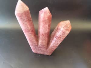 Natural Strawberry Quartz Crystal Obelisk Triple Point- 1728 grams