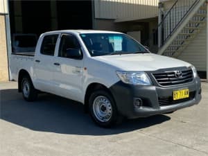 2013 Toyota Hilux TGN16R MY14 Workmate Double Cab 4x2 White 4 Speed Automatic Utility