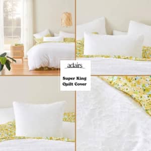 Adairs Super King Quilt Cover - Jacquard White - Brand NEW