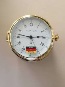 SHIPS CLOCK IN SOLID BRASS CASE (made in Germany)