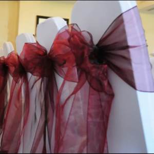 Dusty Pink Burgundy Organza Chair Sash For Wedding Party Event Decor