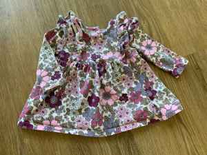 Cotton On Girls Floral Dress - Size 000 (0-3 months)