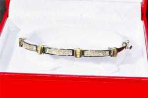 Diamond 14K Two Tone Gold Bangle/Bracelet .40crt RP$10,500 BN Genuine