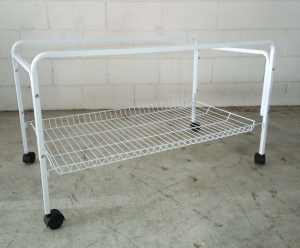 Metal Cage Stand Trolly on Wheels with Storage Shelf 99cm * ED830