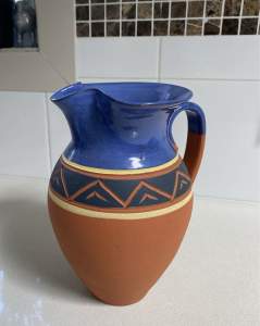 Modern blue pottery jug