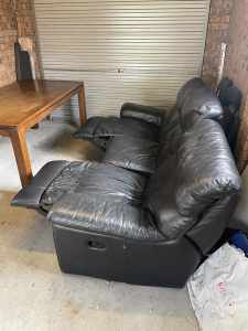 Free. Leather sofa with 2 recliners 