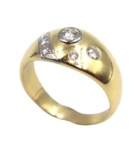 18ct Yellow Gold Unisex Diamond Ring Size X 0.72ct,057200017262