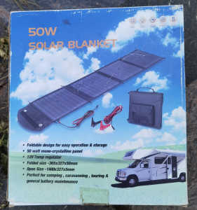 Folding Real 12V 50W Solar Panel Blanket Kit caravan camping outdoor