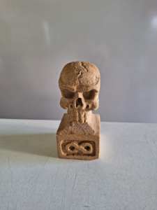 Hand Carved Sandstone Skull 