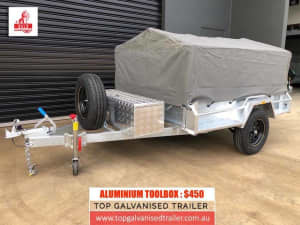 7x5 Heavy Duty Single Axle Trailer with Brake 1400Kg ATM, 600mm Cage