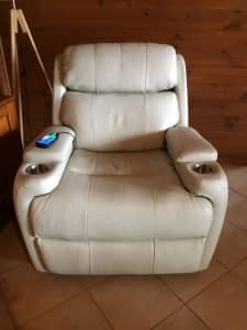 Recliner Leather Chair Remote Control, Massage, Heater, Lift Function