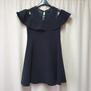 Bardot Junior Black dress with mesh and peplum girls size 12