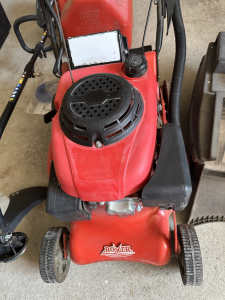 Rover lawn mower/mulcher and edge trimmer/blower accessories
