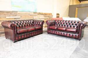 Oxblood Chesterfield Lounges. As New