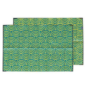 RAINBOWS, Recycled Plastic Mat, Emerald & Gold 1.8x2.7m