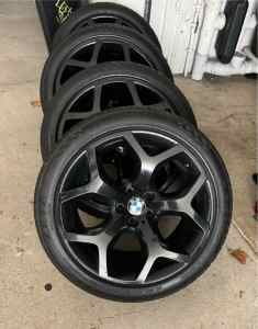 BMW 20” Black 5x120 Wheels & Tyres - Staggered
