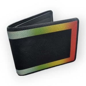 Pre-owned Louis Vuitton Slender Wallet Taiga Black/rainbow