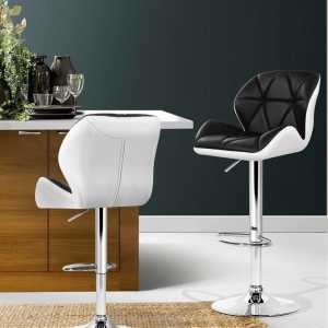 Artiss 2x Kitchen Bar Stools Swivel Bar Stool Chairs Leather Gas Lift