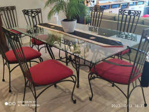 Wanted: Iron dining table with 8 chairs