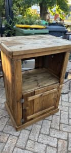 Rustic old timber entertainment cabinet