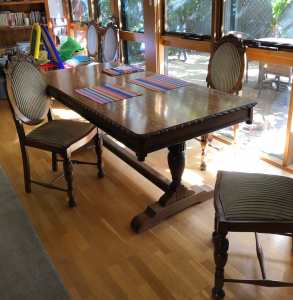 Timber Dining Table and Six Chairs