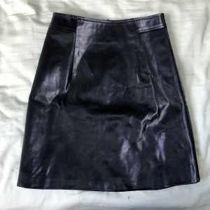 Black Faux Leather A-line Skirt Size XS