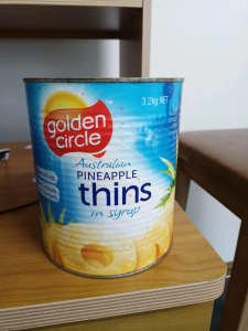 Australian pineapple thins in syrup 3.2 kg tin (Golden Circle)