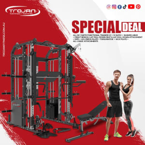 MegaDeal All in One Trainer Jamer Arms FID Bench LAtPull Down Seat 