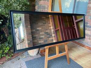 Matt Black Classic Timber Framed Compact Full Length Mirror 157x57cm