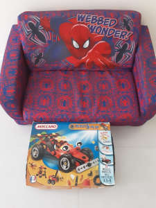 Spiderman Fold Out Bed/Sofa and Meccano Build and Play