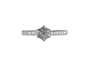 9ct White Gold Ladies Diamond Ring Size N 0.23ct TDW 024300268051
