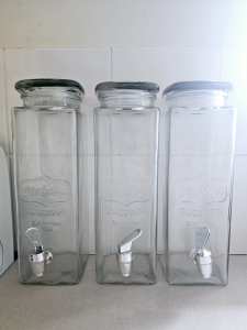 Circleware Yorkshire Mason Jar Tall Glass Beverage x3 Dispensers
