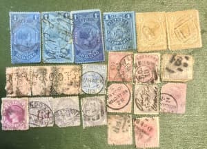 Mixed UK and Australian stamps & (pre decimal coins).