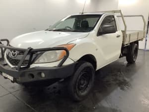 2014 Mazda BT-50 MY13 XT (4x2) Cool White 6 Speed Manual Cab Chassis
