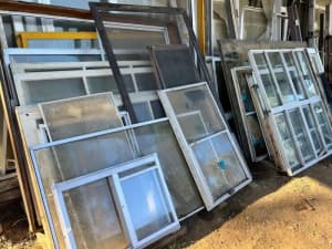 Various Used Aluminium Framed Widows As Per Image