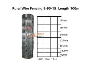 Hinged Joint Wire Fencing 8-90-15 Wire 2.5mm long 100m $210 Inc GST