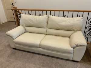 Natuzzi cream leather couch/sofa..REDUCED.$50