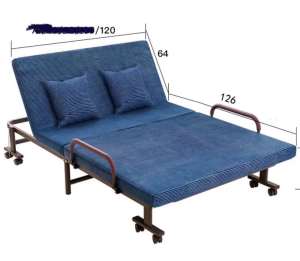 Foldable single bed - with wheel