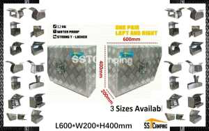 Hot Sales ! Aluminium Under Tray L600*W200*H400 Toolbox Pair