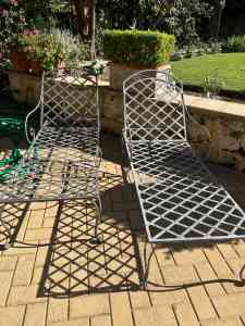 Two Cast Iron Trilogy Le Forge Sun Loungers